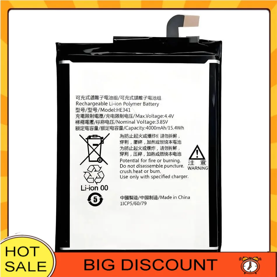 

Fast Charging For Nokia TA-1029 Mobile Phone Battery HE341 High-Capacity 4000Mah