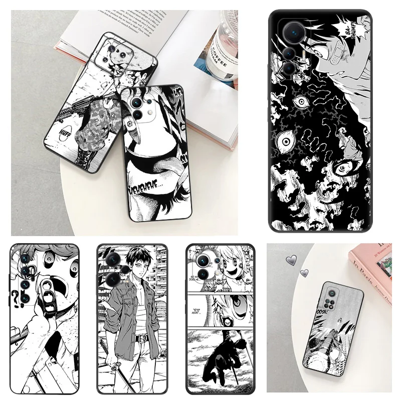 Anti-Drop Soft Phone Case For Xiaomi 12T 12X 13Lite Redmi Note 12 4G 5G 12s 13 Pro 12c 13c High-Rise Invasion Manga Cover