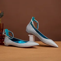 Women's New Bright Low Heel Shoes for Banquet Business Luxury Design Women's New Low Heel Shoes