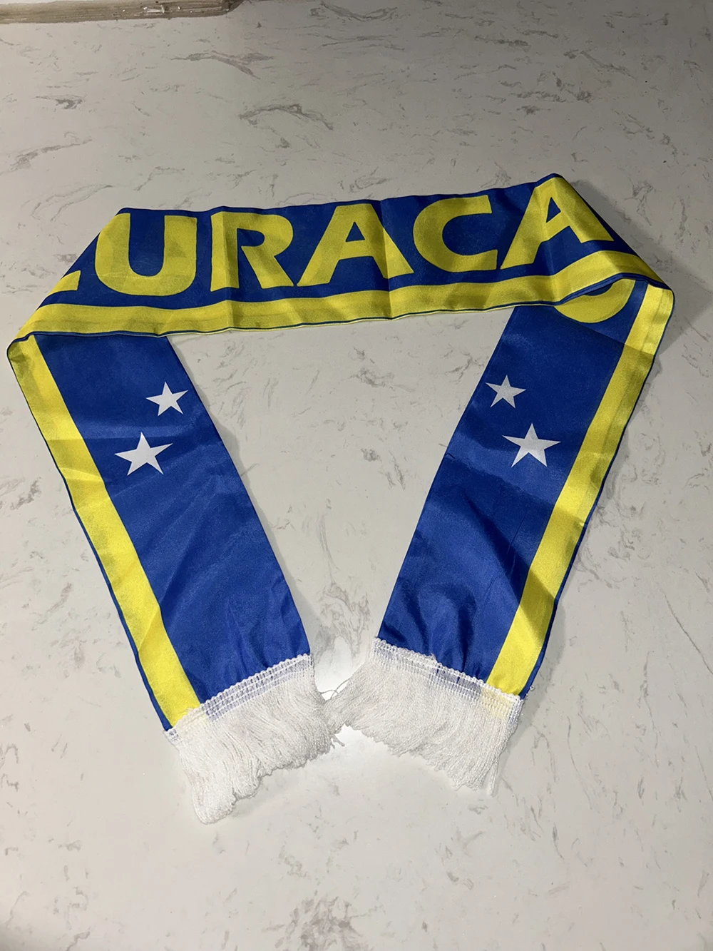 Customize Curacao Scarf 14x135cm Double-sided Printed Curacao Flag Satin Curacao Scarf Suitable for 2026
