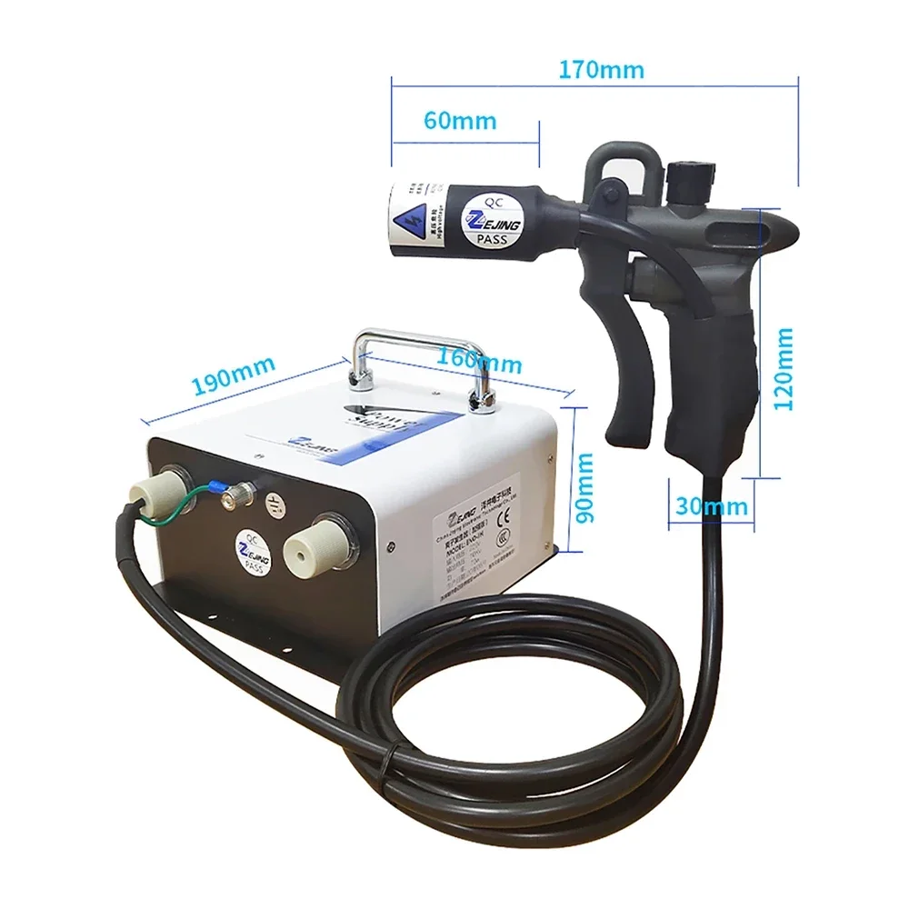Industrial Anti-Static Ionizing Air Gun Ion Wind Snake Machine Ion Generator Electrostatic Eliminator Ion Blower 10KV ZJ-302D