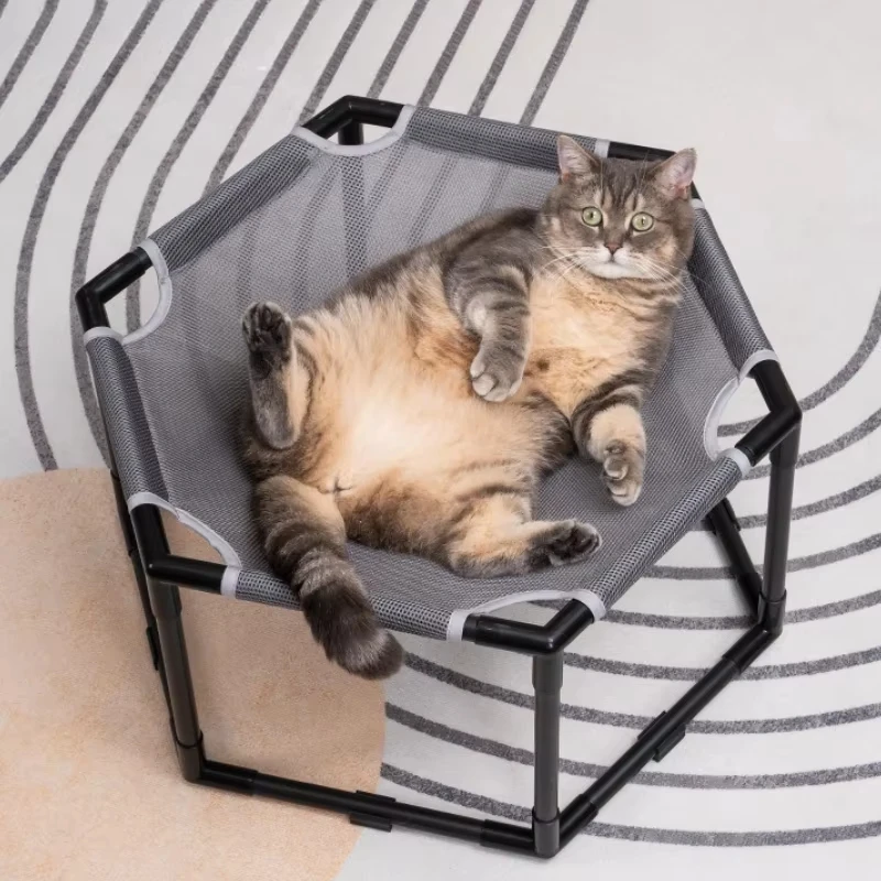 Metal Pet Hammock Comfortable and Breathable Cat Nest Off-the-ground Comfortable and Lightweight Pet Bed for Small Dog and Cat