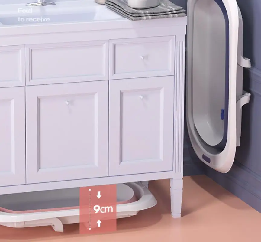 접이식 아기 욕조 가정용 호텔 조절 가능 휴대용 신생아 아기 수영 욕조 미끄럼 방지 바닥 목욕통 아기 샤워용