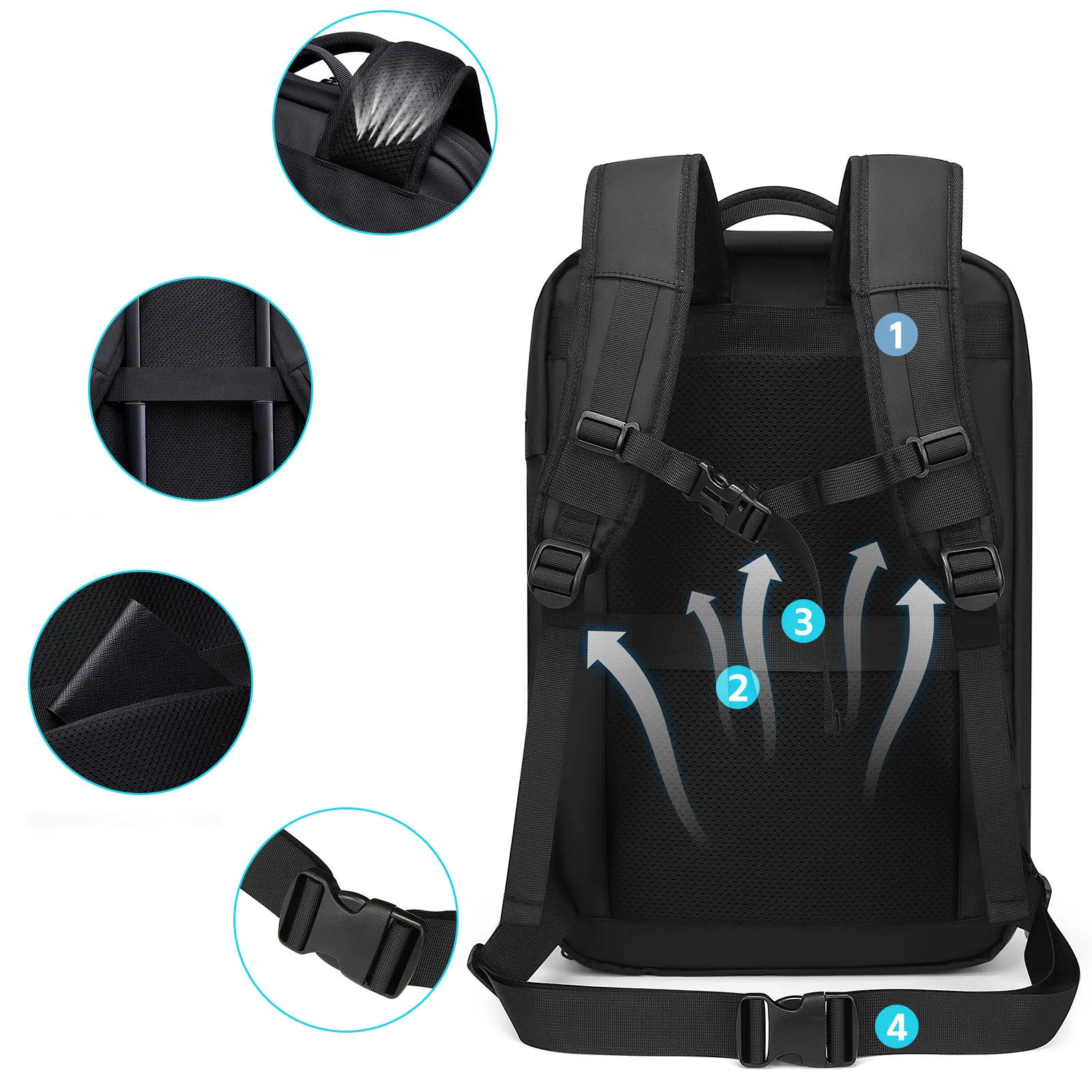 Men's backpack multifunctional vacuum compression business travel business commuting backpack large capacity computer backpack