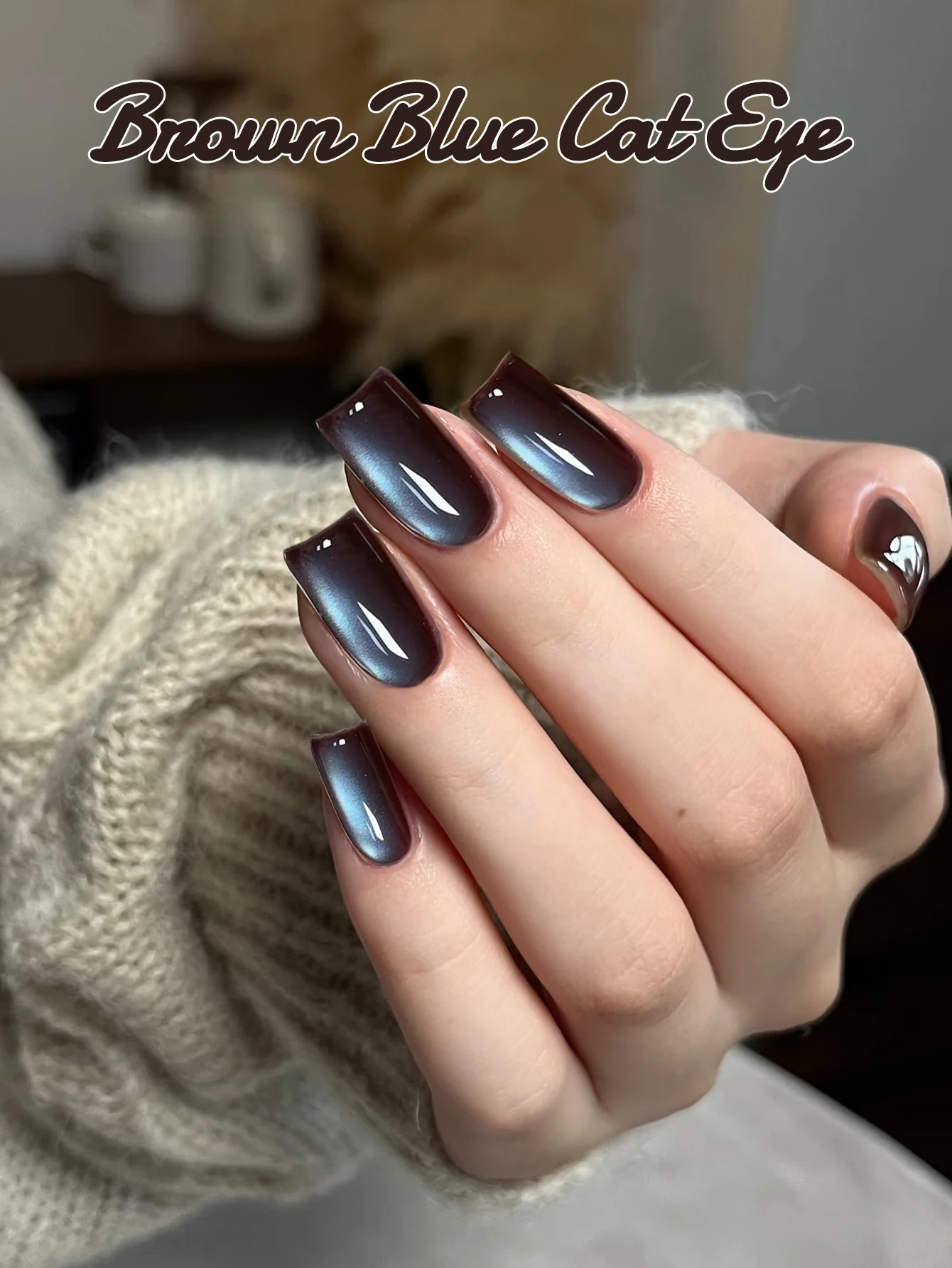 1pcs WS Cool Brown Blue Glass Beads Cat Eye Gel Nail Polish Deep Background Mirror Aqua Yellow Skin Whitening Nail Art
