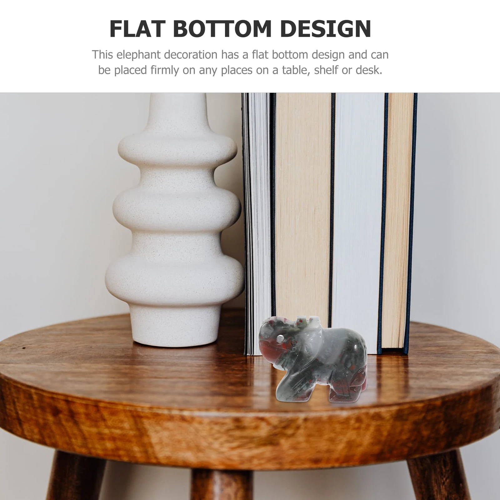 

Carved Natural Stone Elephant Mini Sculpture Desktop Decoration Home Office Garden Animal Statue Craft Gift