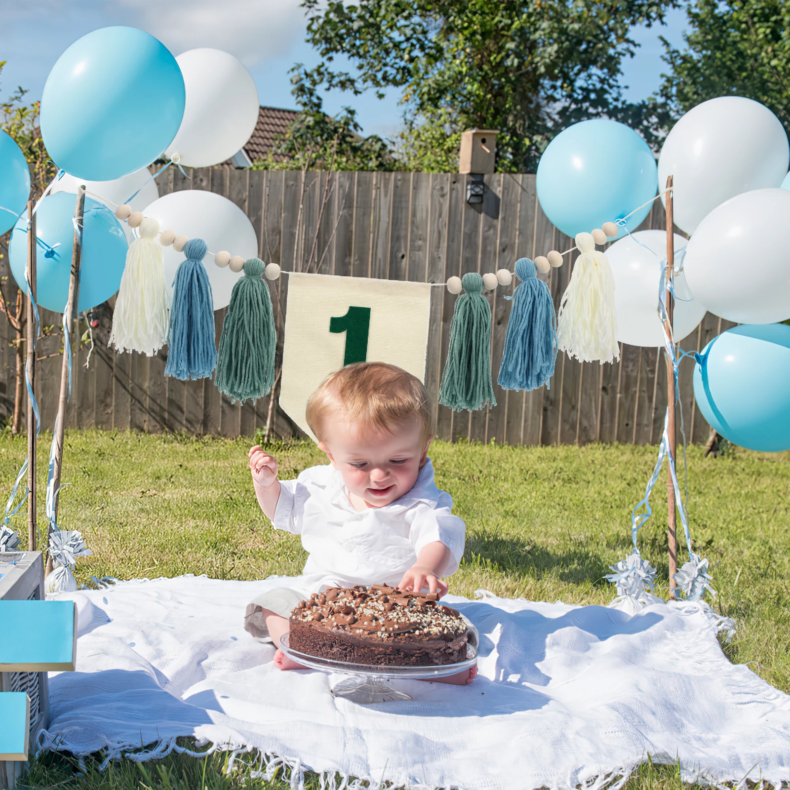 

Boho Tassel Garland Fringe Banner Hanging Decorative Flag For Birthday Party High Chair Decoration First Shower Wall