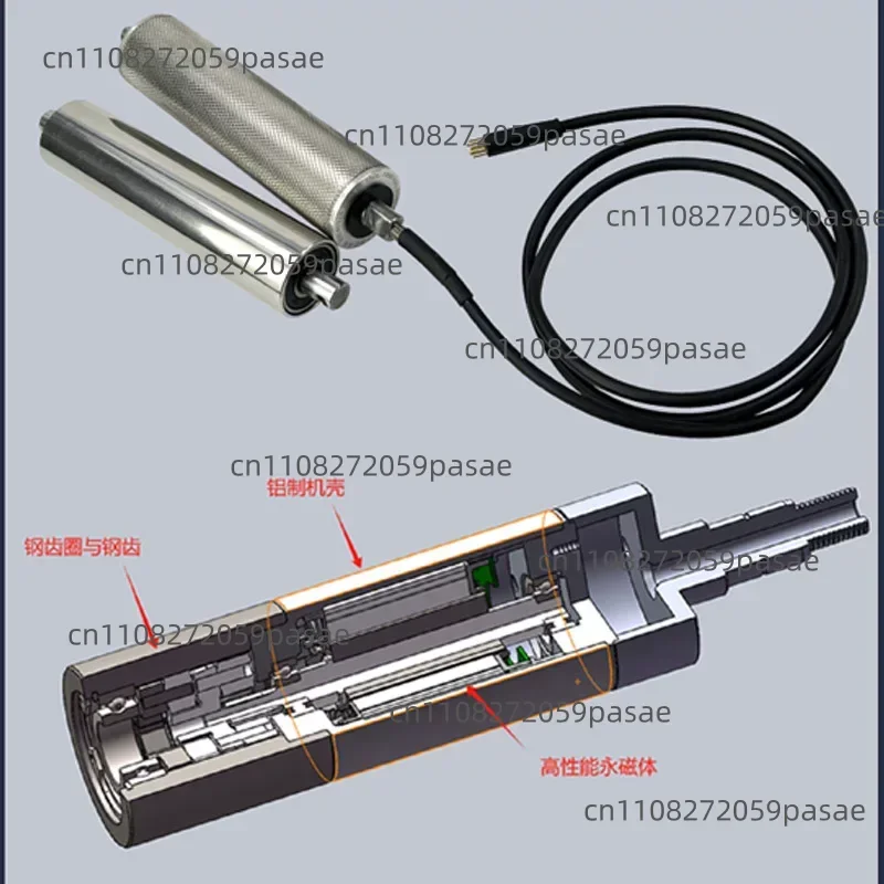 Small Electric Drum DC Motor Built-in Stainless Steel Sorting Security Check Power Roller Diameter 38