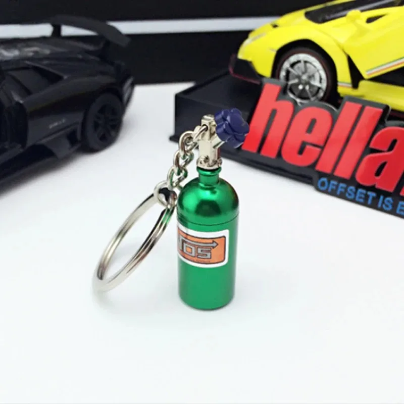 1/10 Simulation Climbing Car Universal Decorative Parts Nos Metal Simulation Nitrogen Bottle With Fixed Chain