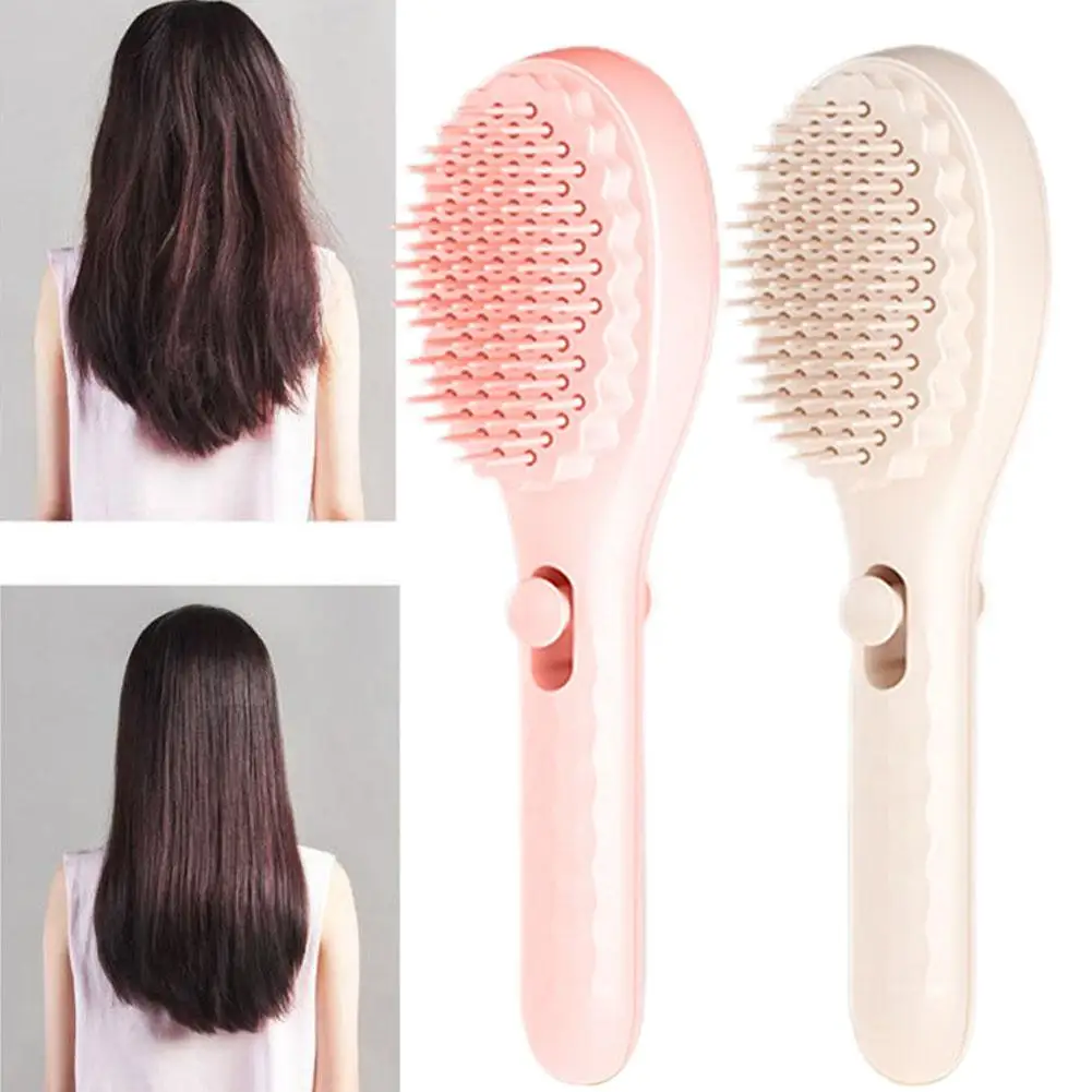 Self-Cleaning Hair Brush Anti-Static Massage Comb Retractable Styling Massager Tool Brushes Detangling Rotating Scalp Combs X8C6