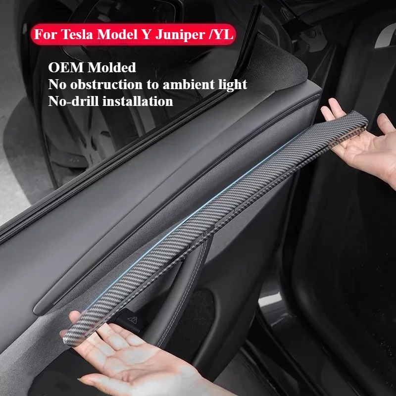 Car Door Panel Trim for Tesla Model Y Juniper ModelYL 2026 Door Side Decor Molding White Pink Decorative Interior Modification