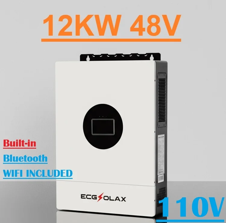 

ECGSOLAX 12KW Hybrid Solar Inverter 48V 110V/240V Split Phase Pure Sine Wave Inverter With MPPT 200A Charging controller PV 500V
