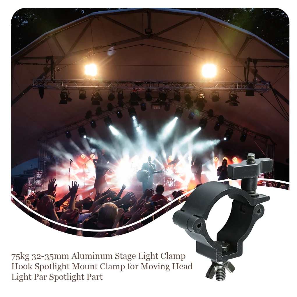 Stage Light Hook Waterproof Clamp OD Tubing Pipe Sliver Bright Sliver Clamp