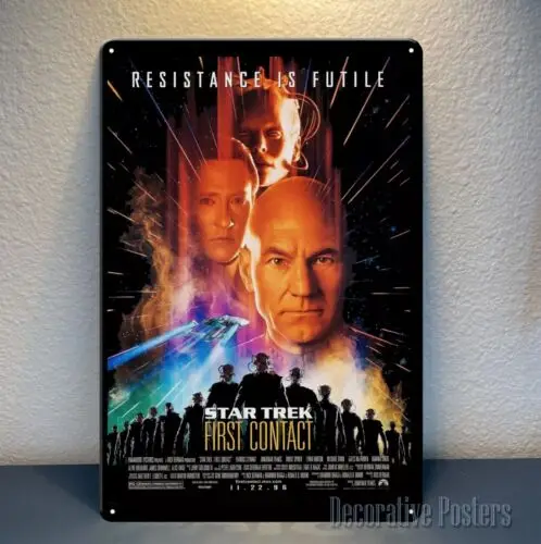 First Contact Movie Metallposter, Blechschild, 20 x 30 cm, Sammelplatte aus Aluminium