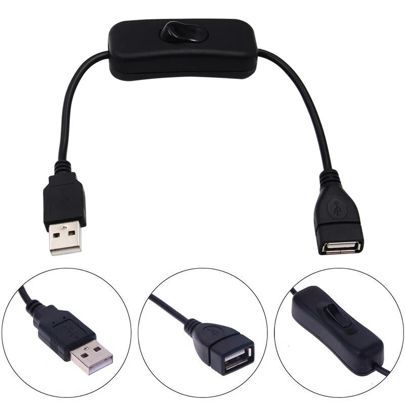 USB Switch Extension Cable USB Data Transmit Power Adapter With On/Off Power Switch For LED Strips USB Devices Extension Cable