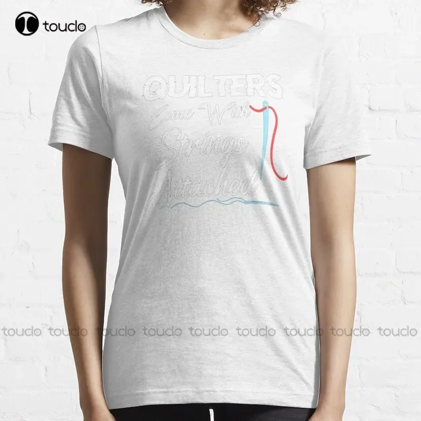 Quilters Come With Strings Attached Trending T-Shirt T Shirts For Women Tee T Shirts Digital Printing Breathable Cotton Retro