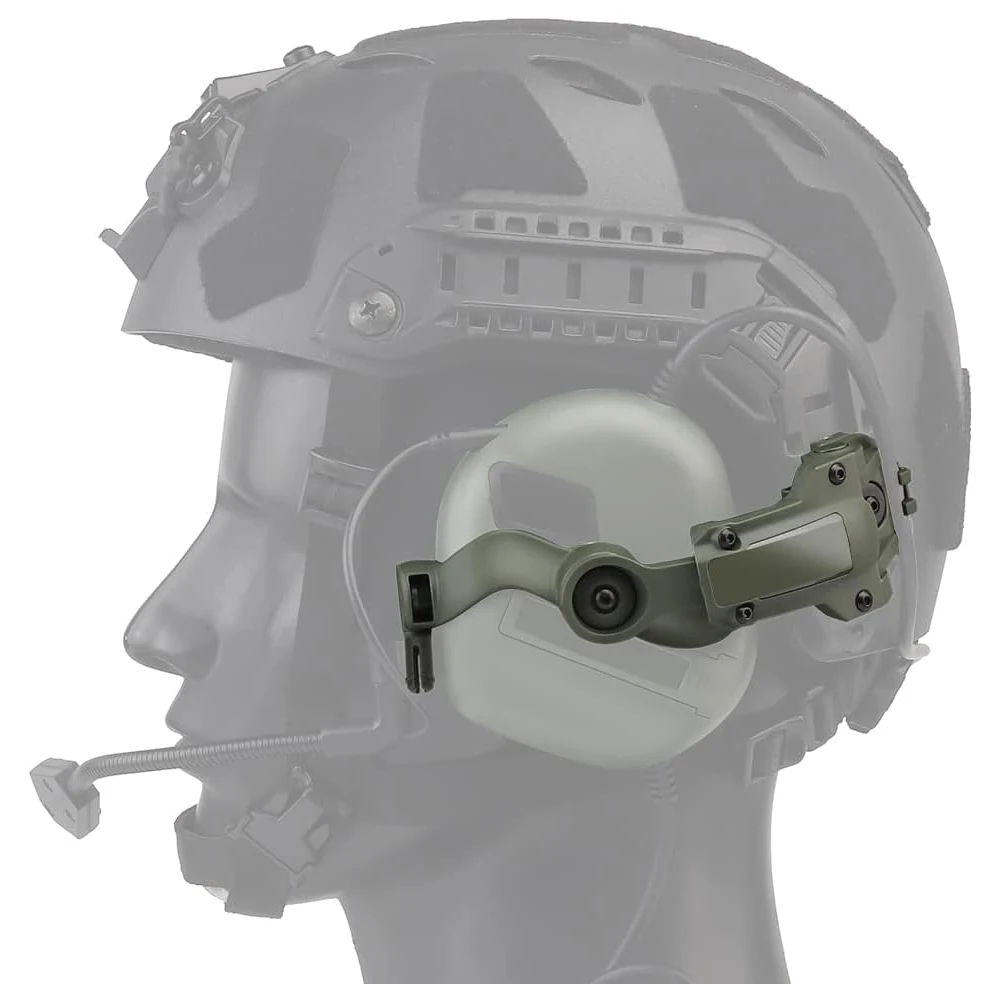 EARMOR M32 Shooting Anti-noise Earmouff with 360° Rotation Bracket kit fit for FAST Helmet Wendy M-LOK ARC Helmet DIY Set