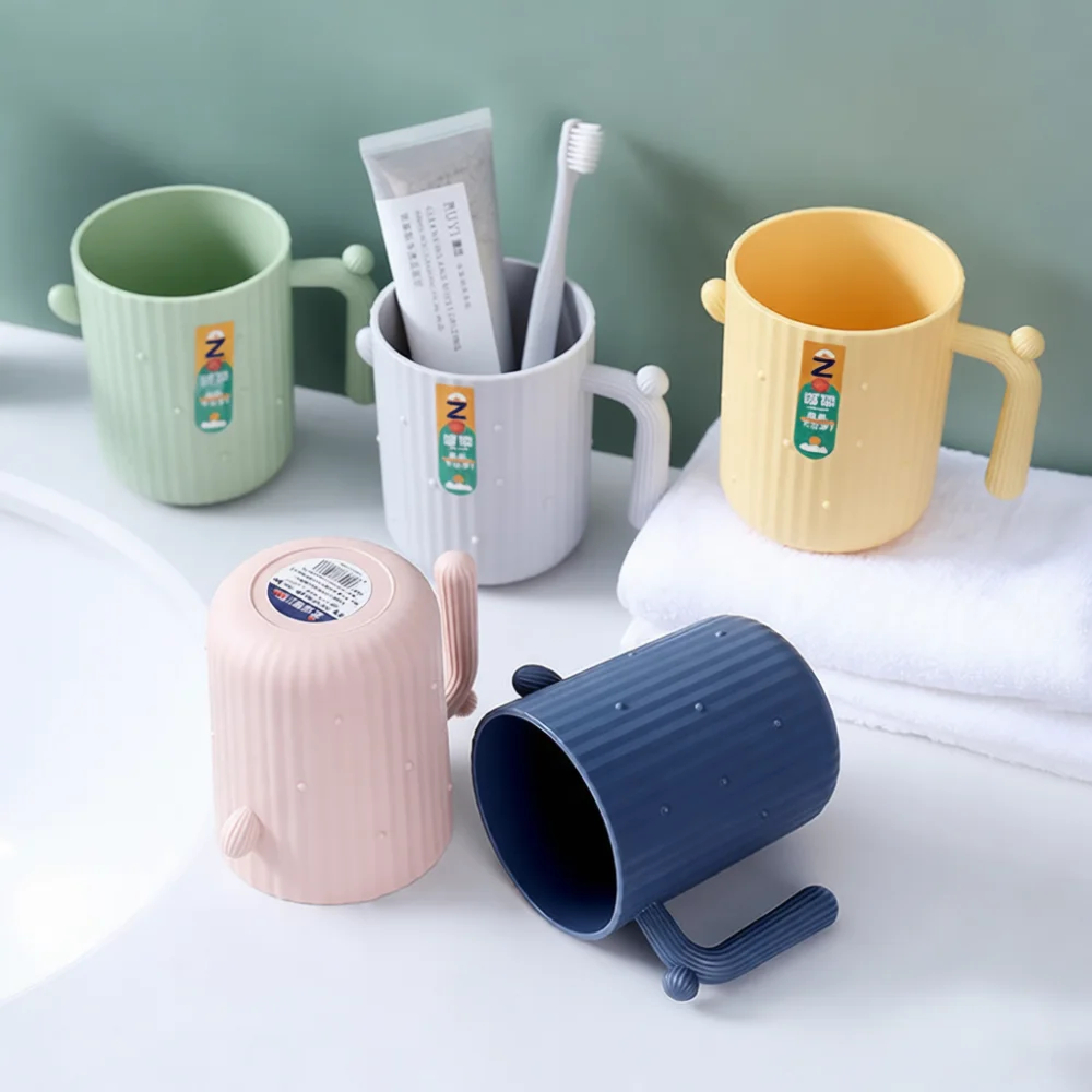 Decorative Cactus Tooth Mug Modern Plastic Bathroom Toothbrush Holder Creative Gargle Container For Daily Life Use