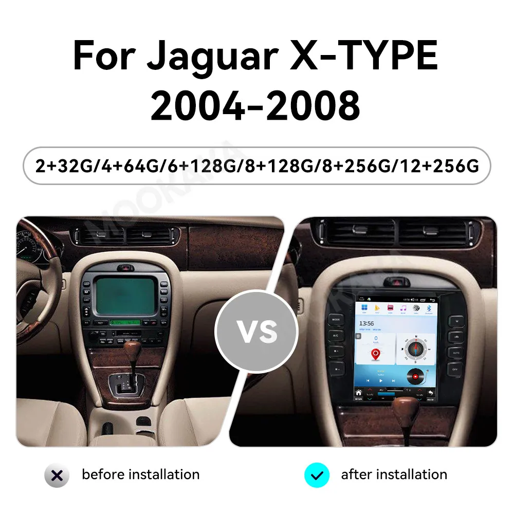 For Jaguar XJ X-type X Type 2004 - 2008 Car Radio Multimedia Player Wireless Carplay Android Auto Autoradio Stereo GPS Navi Head