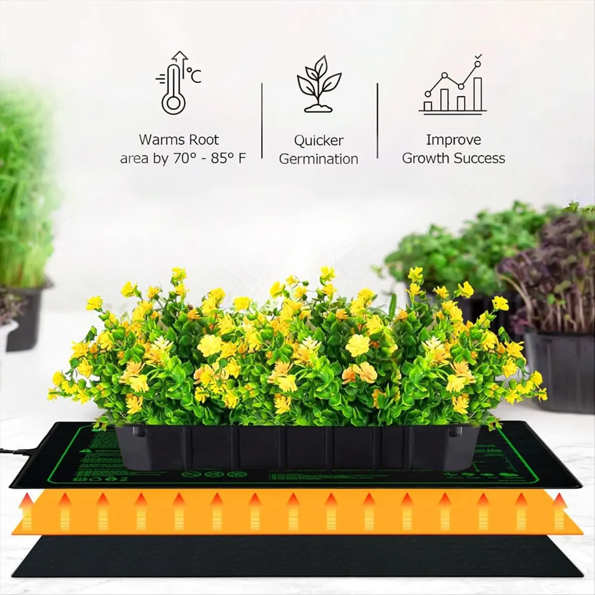 COFA Seedling Heating Mat,Warm Hydroponic Heating Mat for Seed Starting,Indoor Gardening,Waterproof Plant Heating Mat US Plug