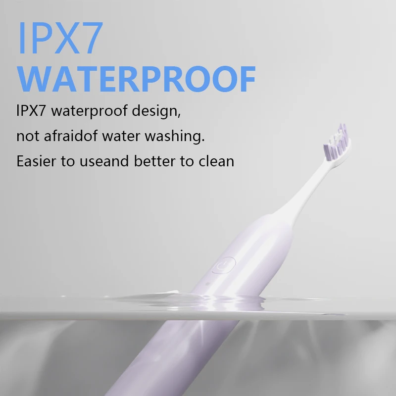 OEM PC Material Electric Toothbrush Factory Rechargeable Sonic Type with Soft Bristles and Long Battery Duration