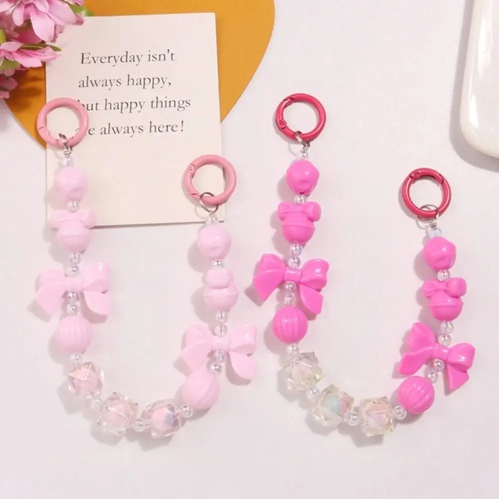 Simple Acrylic Burst Bead Chain Keyring Gradient Replacement Phone Lanyard Colorful Bag Pendant Bag Accessories
