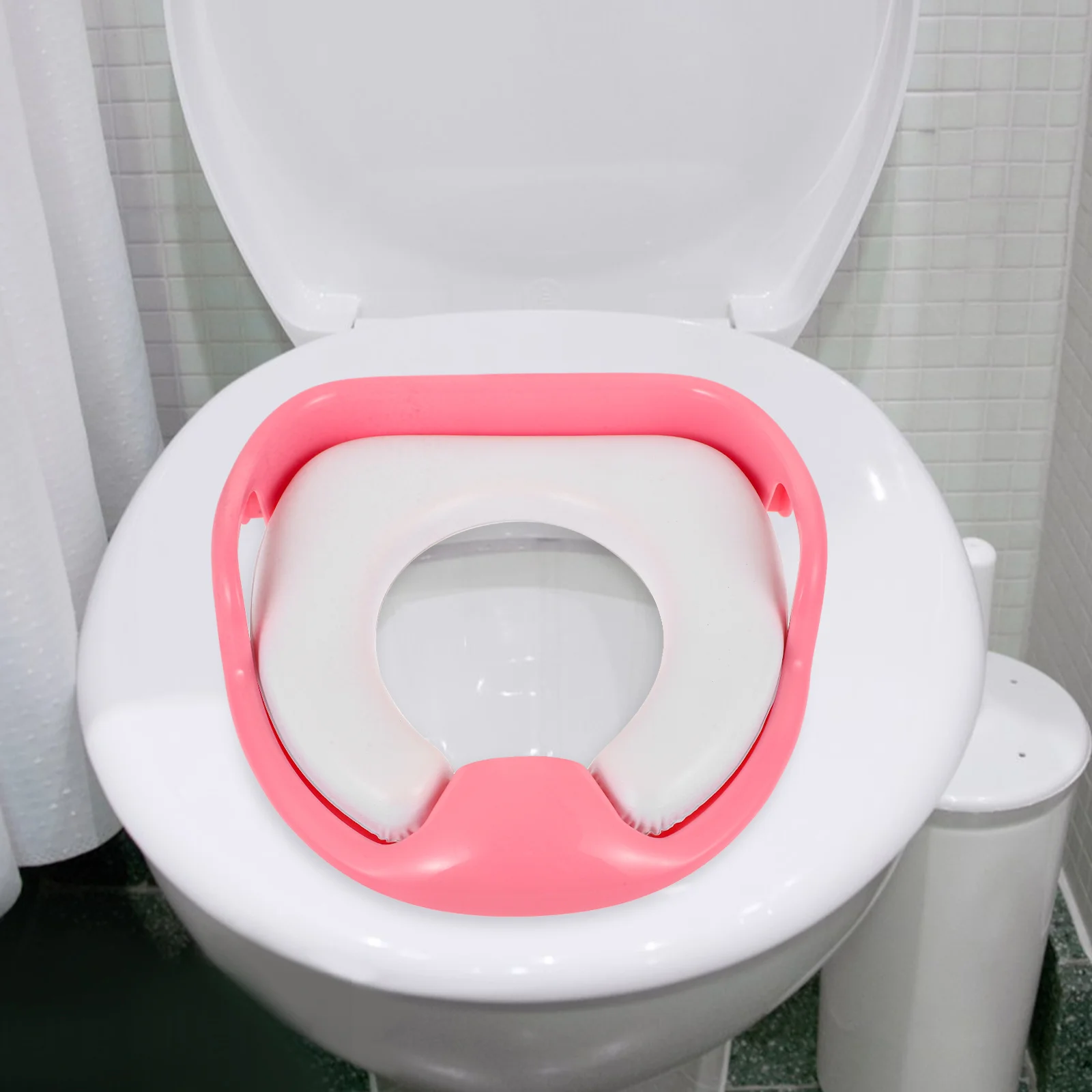 مقعد مرحاض للأطفال للتدريب على المرحاض، تصميم مريح، ثابت وخفيف الوزن، محمول، حلقة تدريب للأطفال الصغار، ملحقات مرحاض الأطفال
