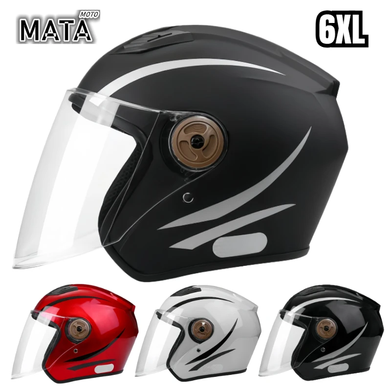 Suitable for All Seasons 5XL Large Motorcycle Helmet Men's Extra Large Safety Helmet Motorcycle Half Helmet Warm