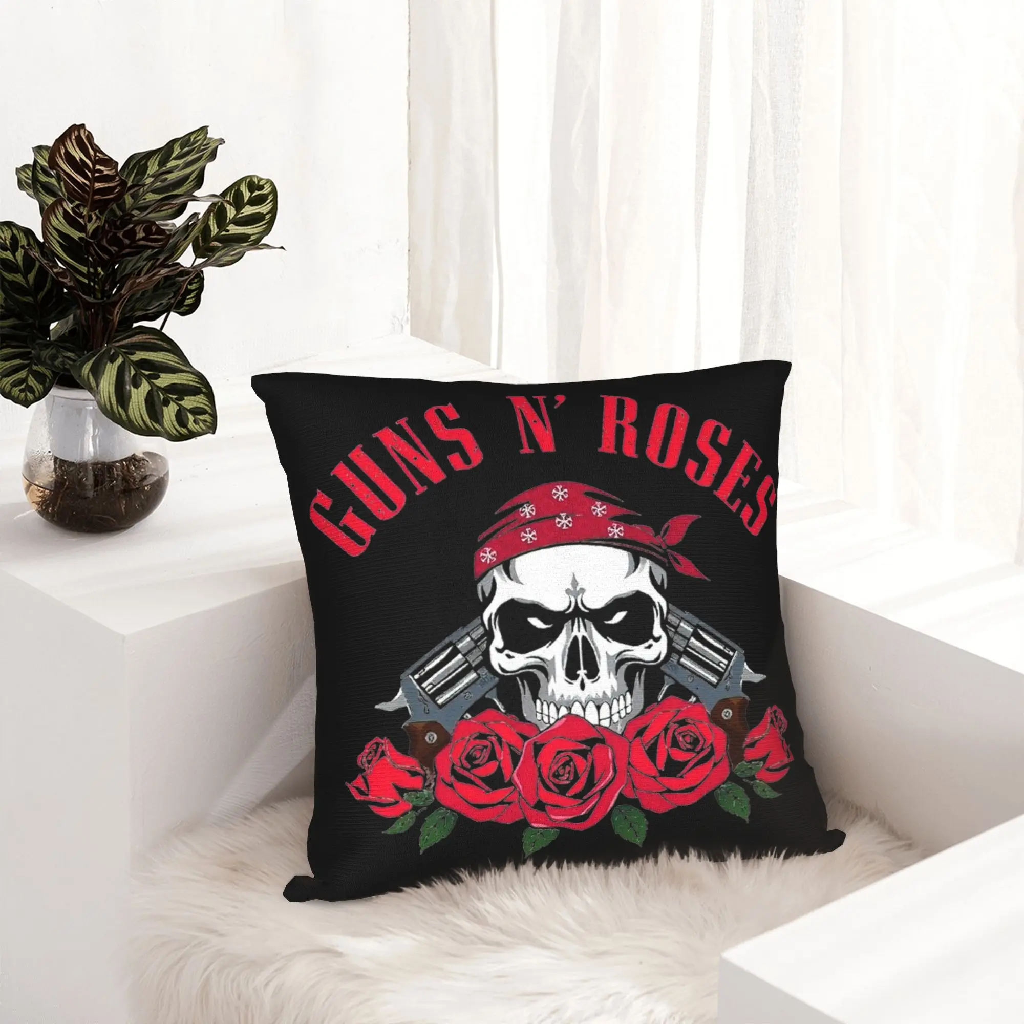 Rock Music Band G-Guns N Roses Pillowcase Soft Polyester Cushion Cover Decoration  Pillow Case Cover Home Square 18''