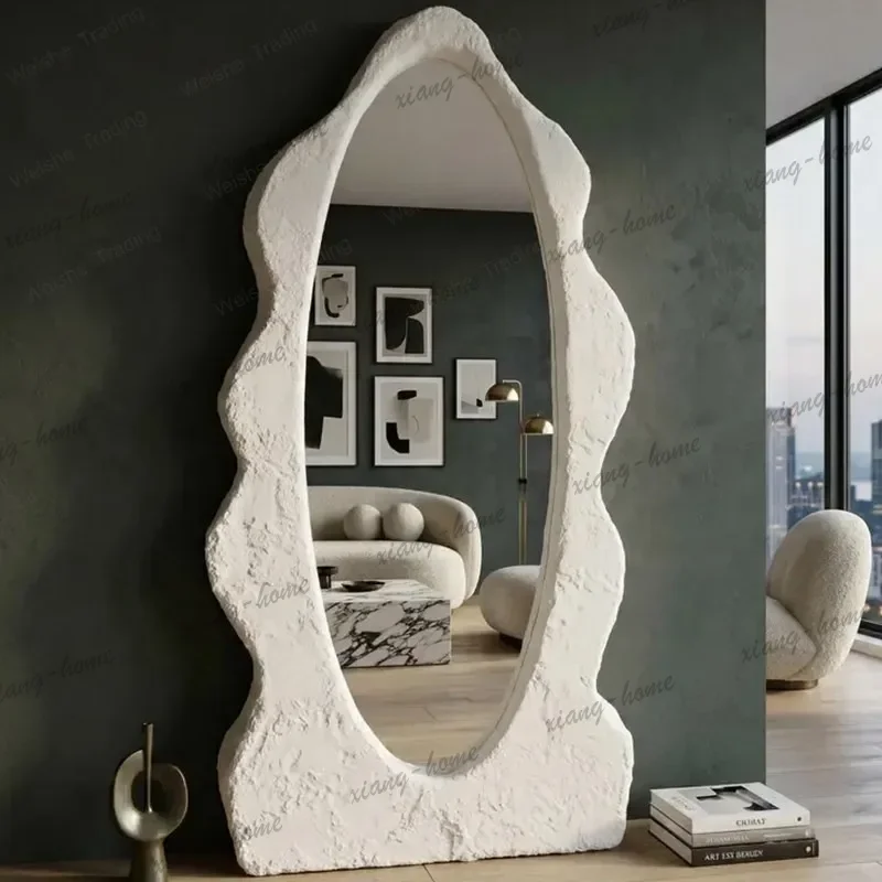 ld Irregular wind mirror American full-length mirror advanced art full-length mirror special-shaped living room floor