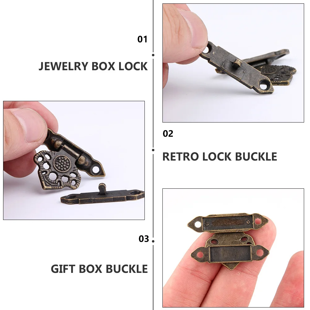 

10Sets Gift Case Locks Retro Buckle Jewelry Box Secure Sturdy Safe Fine Workmanship Excellent Wear Resistance Hardness