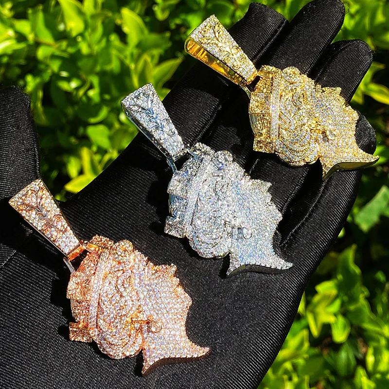 الهيب هوب 5A + مكعب زركونيا بلينغ الجليد خارج الملكة إليزابيث المعلقات قلادة للرجال مغني الراب مجوهرات ارتفع الذهب والفضة اللون #6