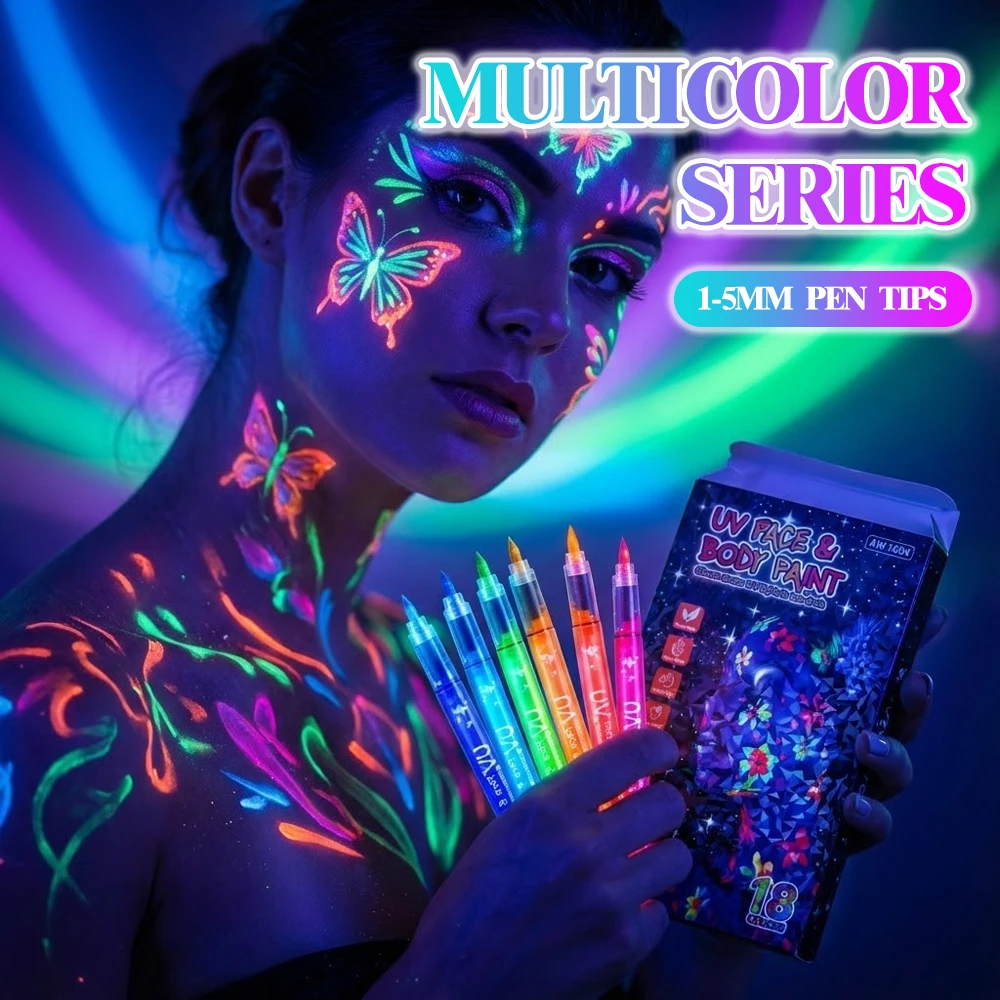 8/12/18 Colors Colorful Luminous Pen Human Face Paint Pen For Theme Party Drawing Festival Activity Painting Art Supplies