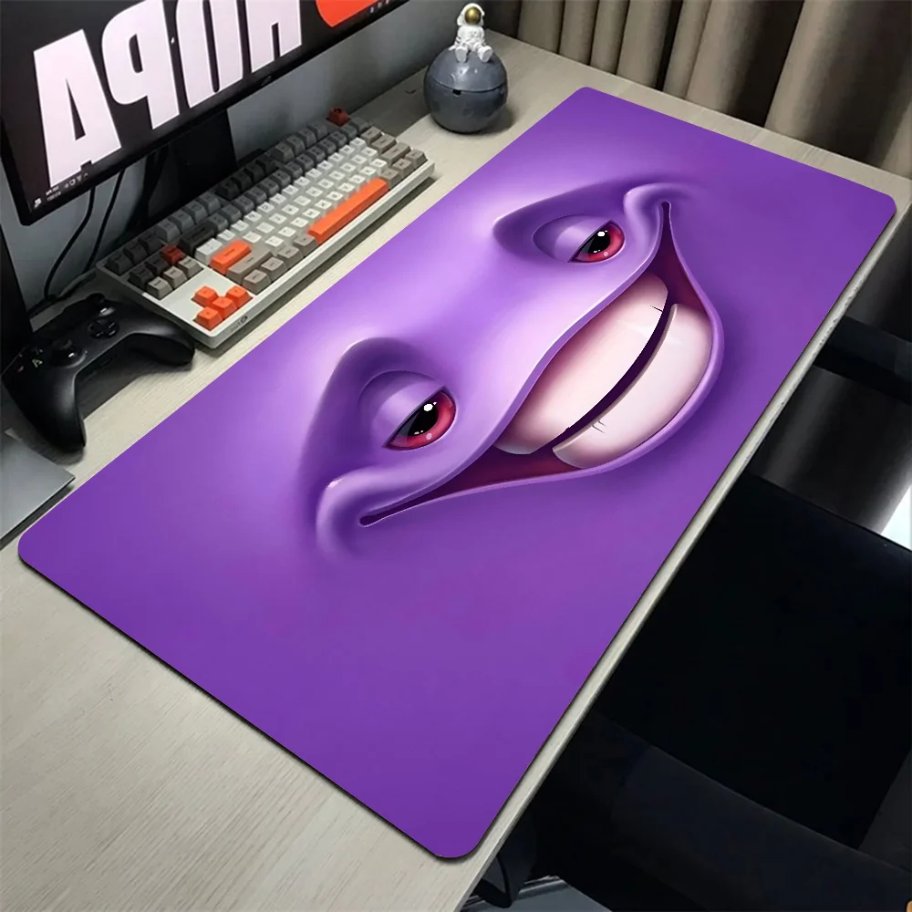 Purple Cute Emoji Face Mousepad Mouse Mat With Pad gaming accessories Prime Gaming XXL Keyboard Pad Stitch Padding Mat