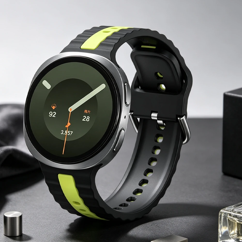 Two-color Silicone Strap for Samsung Galaxy Watch 9/8 44mm 40mm Fashion Breathable Wristband for Galaxy Watch 8 Classic Bracelet