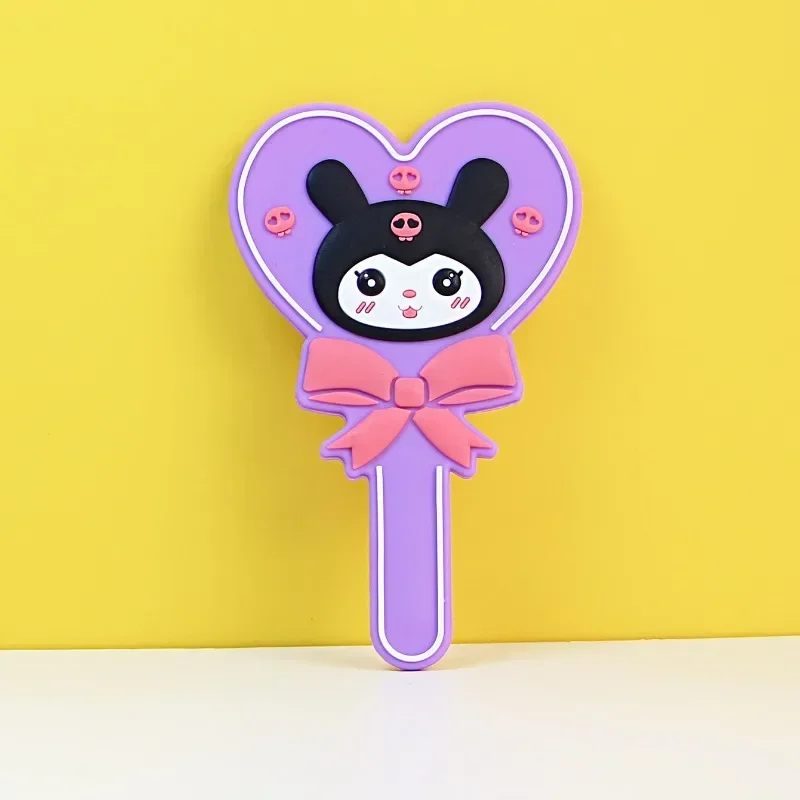 Sanurgente-Miroir de maquillage portable en silicone, petit miroir anti-chute, My Melody, Anime Love, Cartoon KuromiCinnamoroprospects, Mignon