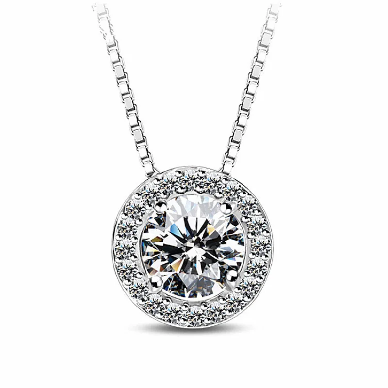 Full Diamond Round Zircon Bridal Jewelry Birthday Gift Collarbone Chain Delivery Necklace