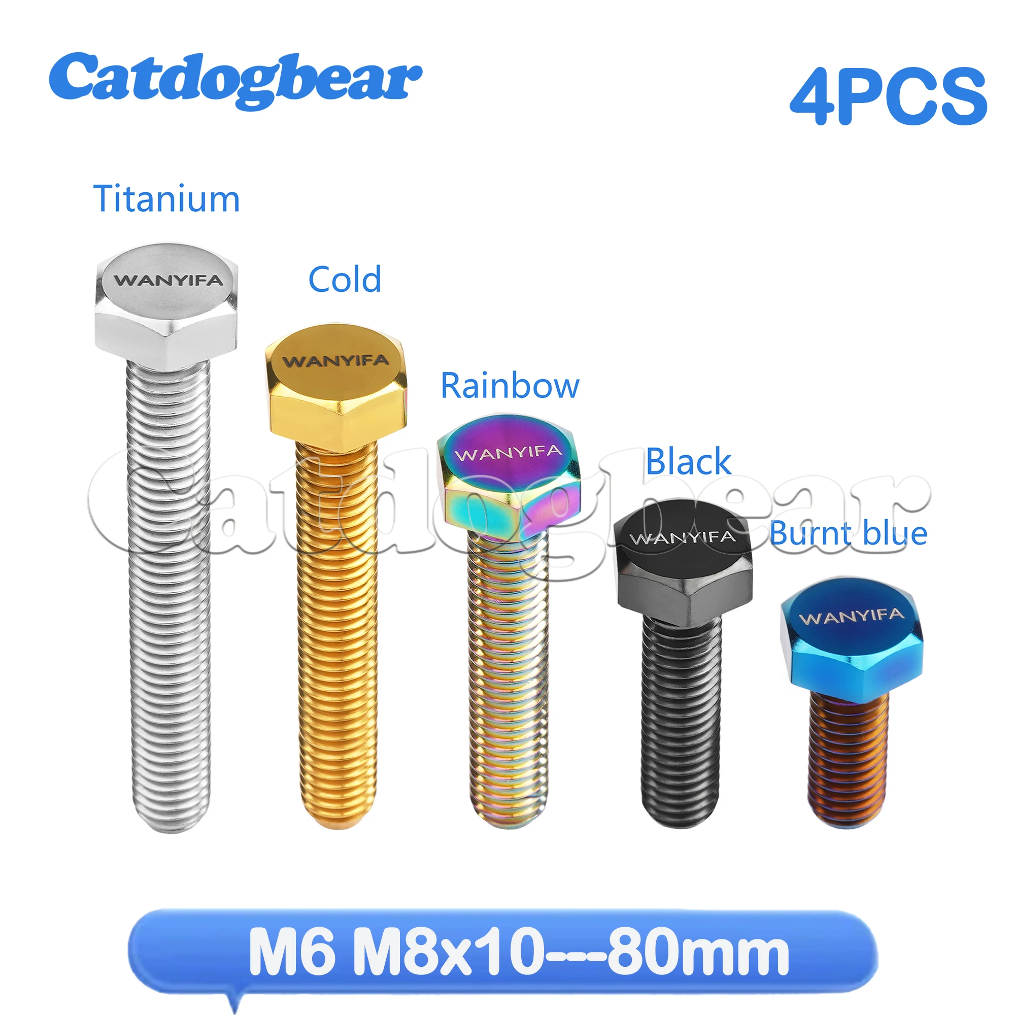 

Catdogbear 4 шт. титановые болты M6/M8x10/15/20/25/30/35/40/45/50/55/60/65/70/75/80 мм винты для велосипедной части мотоцикла