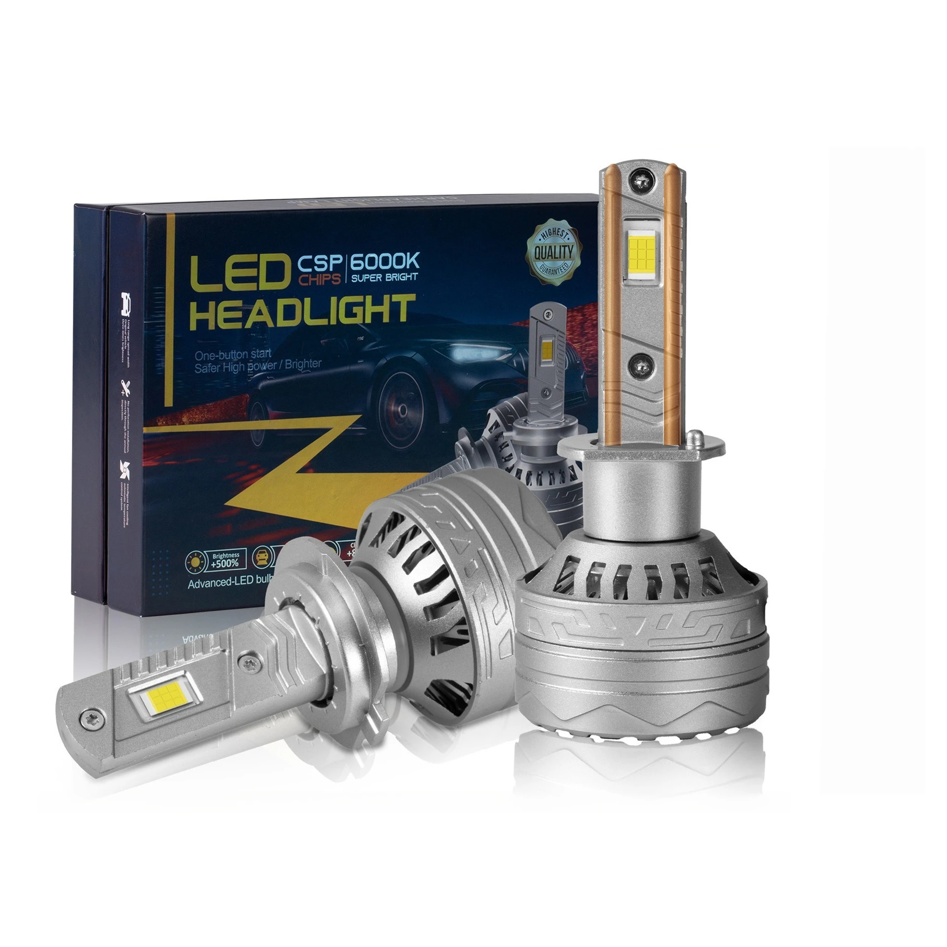 

XT18 Dual Copper Tube LED Headlight Bulb External Driver H7 H11 H1 H3 Hi/Lo Beam All Models Available Auto Lights
