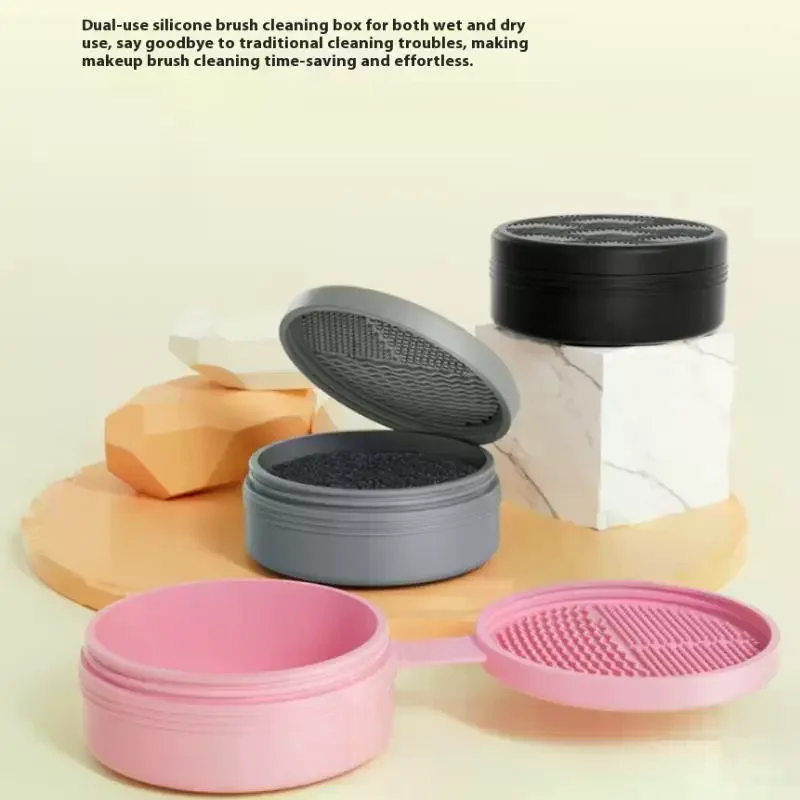 Boîte de nettoyage de pinceaux de maquillage, éponge pour fard à paupières, nettoyage rapide, nettoyeur à sec, lavage cosmétique, outil de poudre propre, accessoires de maquillage