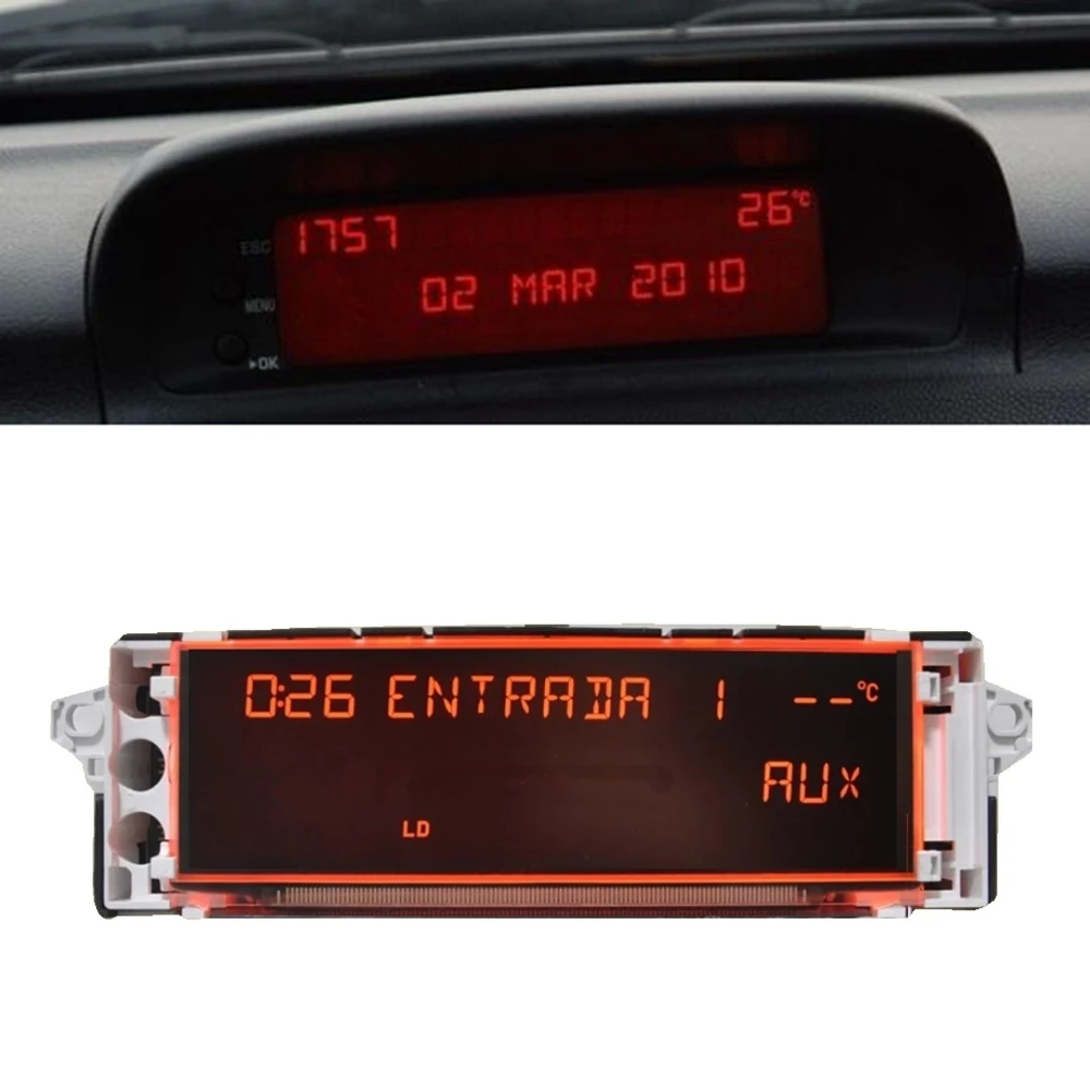 

Car 12Pin Support USB Aux Display Red Monitor for Peugeot 307 207 308 408 3008 Citroen C4 C5