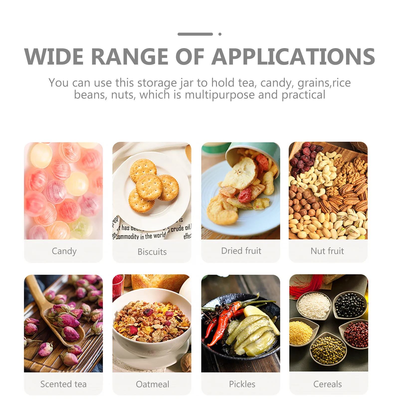 

4Pcs Glass Storage Jars Plastic Lid Airtight Containers for Candy Nuts Coffee Kitchen Storage Jars with Lids Glass Jar with Lid