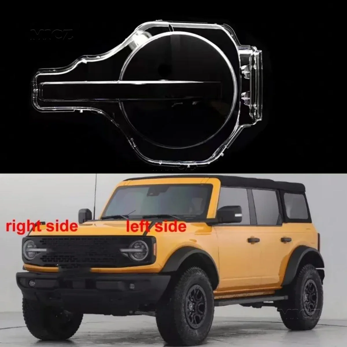 

For Ford Bronco 2021 2022 2023 Headlamp Housing Transparent Mask Cover Headlight Shell Plexiglass Replace Original Lens