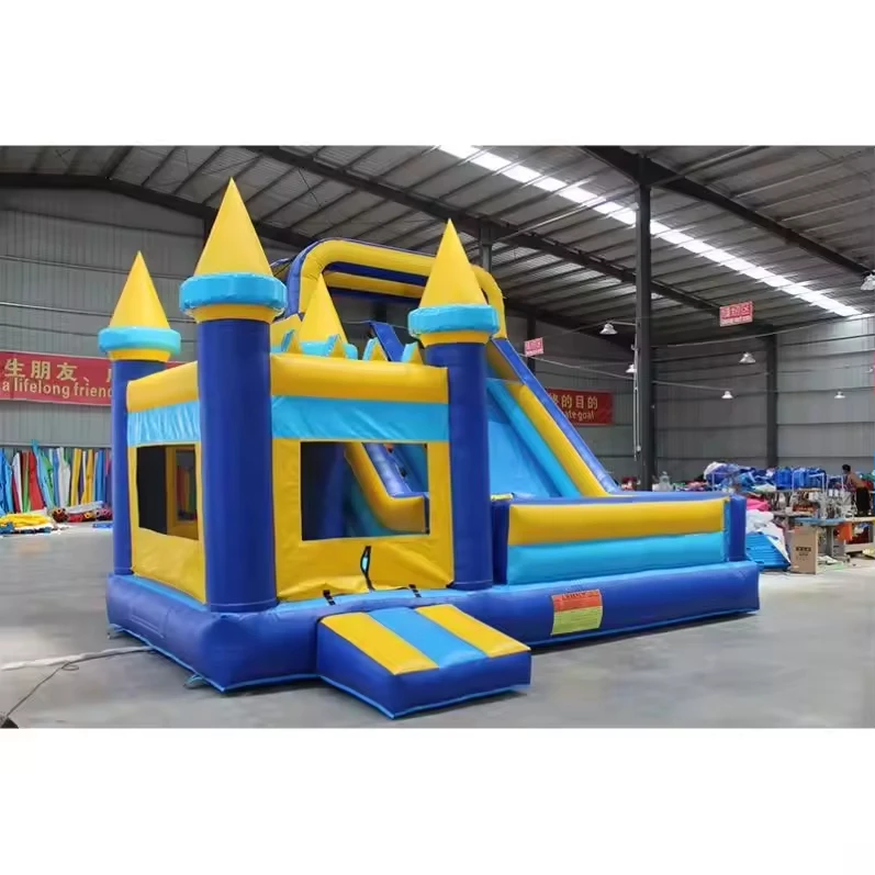Castle Themed Inflatable Bounce House with Large Single Slide Commercial Grade Kids Party & Indoor/Outdoor Amusementglobally acc