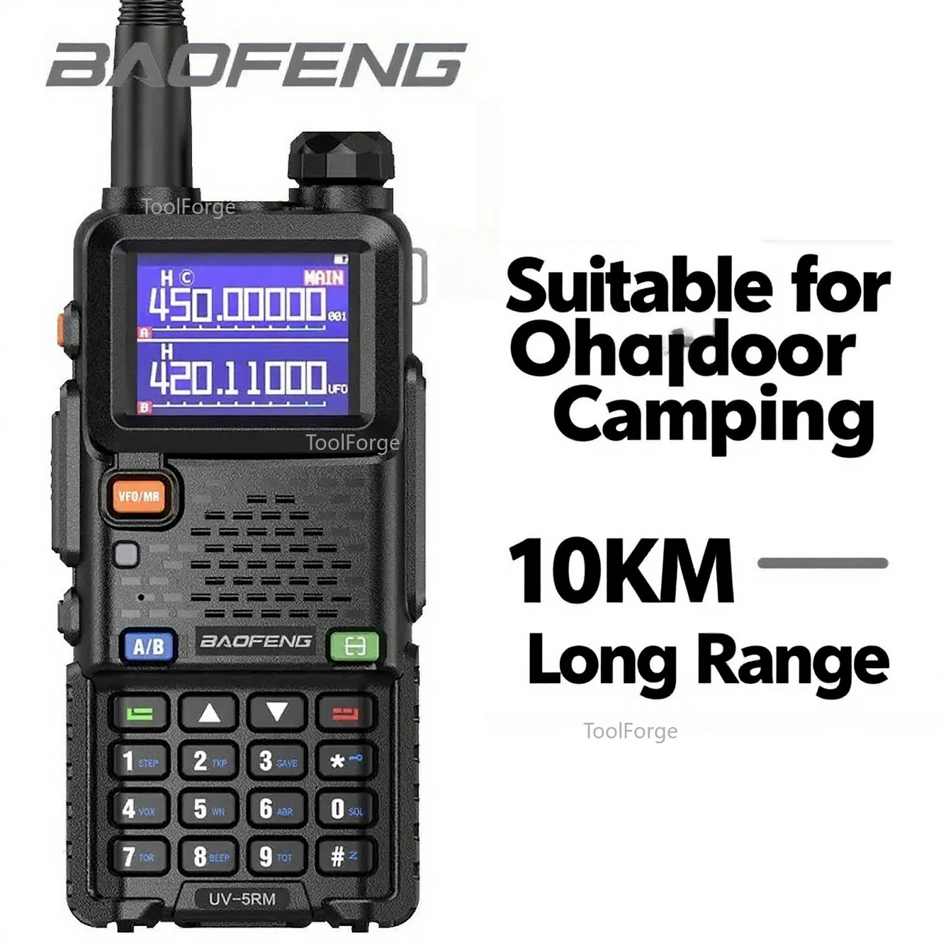 Baofeng UV5RM اسلكية تخاطب طويلة المدى نسخة لاسلكية تردد نوع-C شاحن معدات التخييم في الهواء الطلق الصيد اتجاهين راديو لحم الخنزير