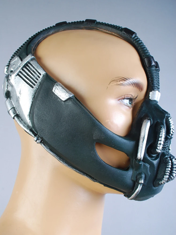 Męska maska Bane, superzły czarnoksiężnik, cosplay, lateksowa maska na całą twarz, hełm, maskarada, akcesoria do kostiumów na Halloween, rekwizyty, nakrycie głowy