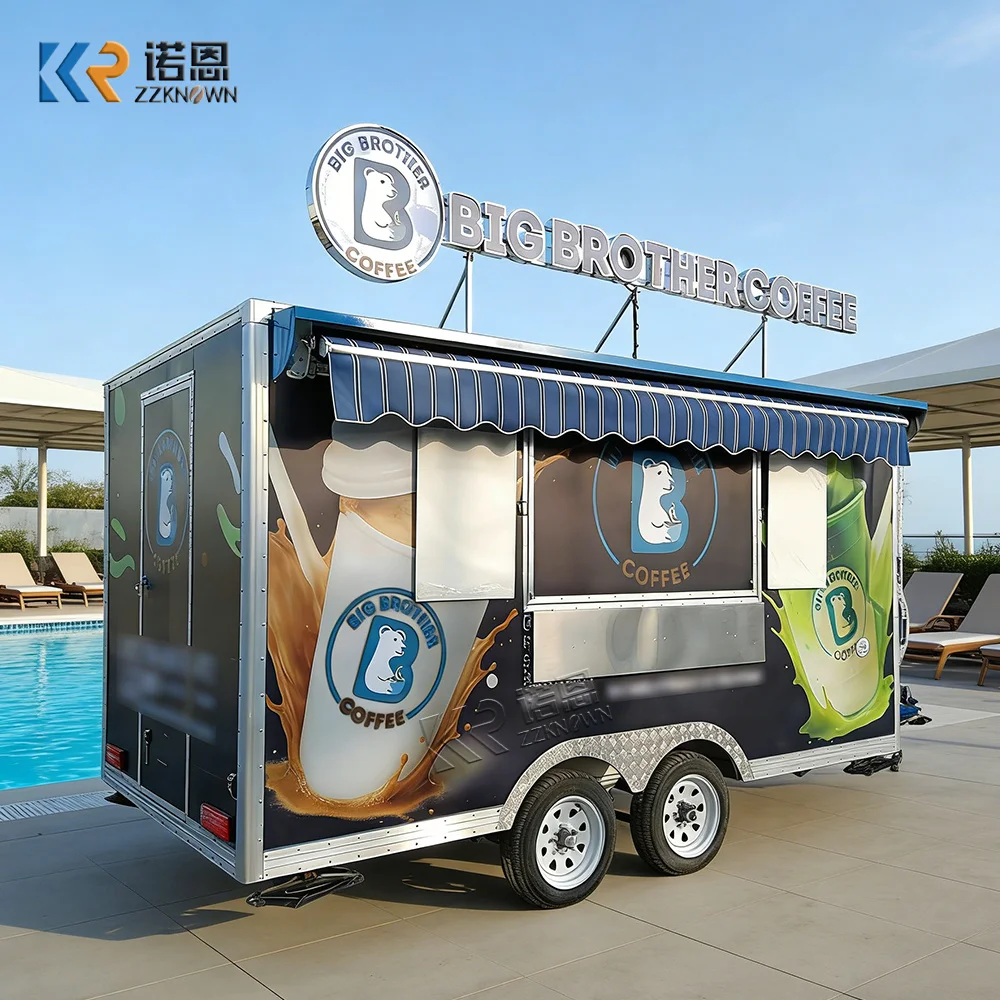 

Custom Size Food Cart Mobile BBQ Trailer Coffee Truck Ice Cream Cart Mobile Fast Food Trailers Fully Equipped