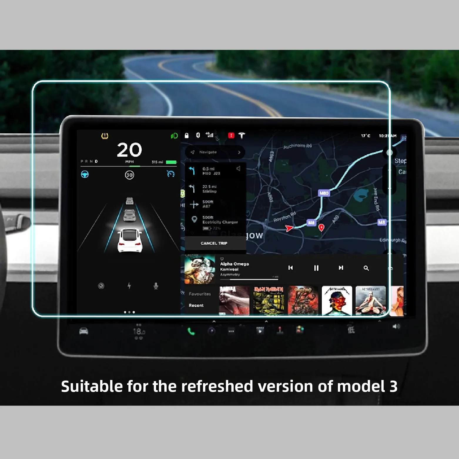 

Screen high definition tempered film for Tesla Model 3 Highland Model Y Juniper film scratch-proof interior