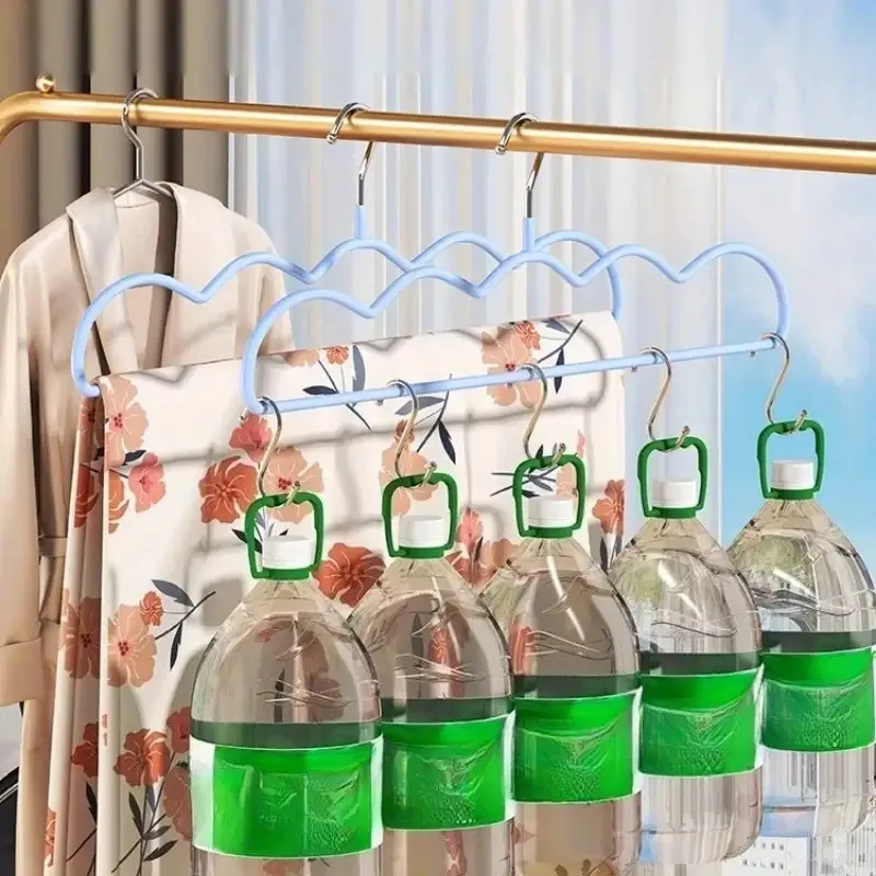 2pcs Large Metal Clothes Drying Racks with Multi Hooks | Heavy Duty Space-Saving Laundry Storage Organizer for Towels