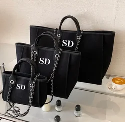 Personal isierte Schulter Einkaufstasche Frauen Handtasche Kette Tasche benutzer definierte Handtasche Leinwand Strand tasche Geschenke für ihre Hochzeit Flitter wochen Tasche